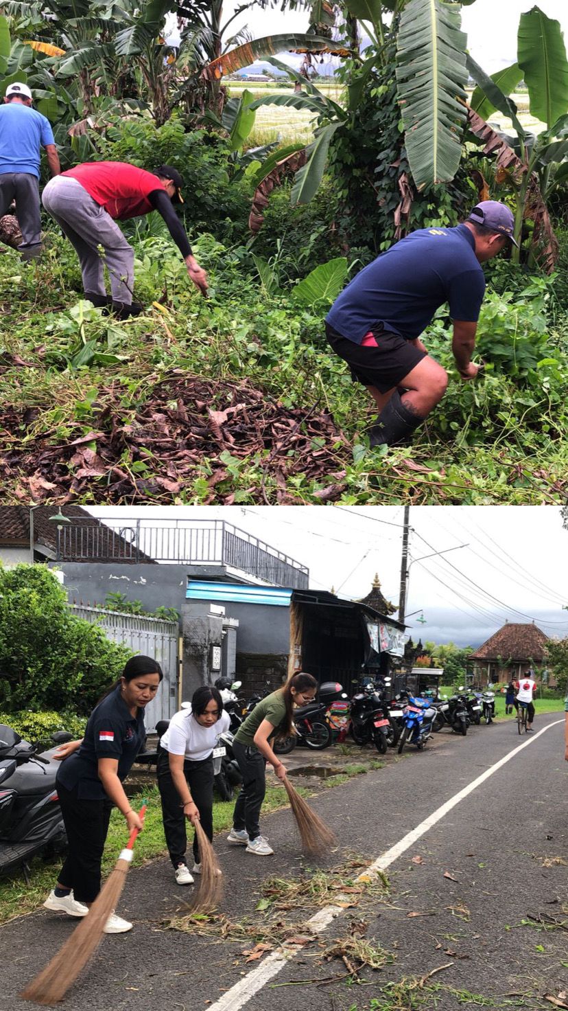 Perangkat Desa Budeng dalam Aksi Jumat Bersih